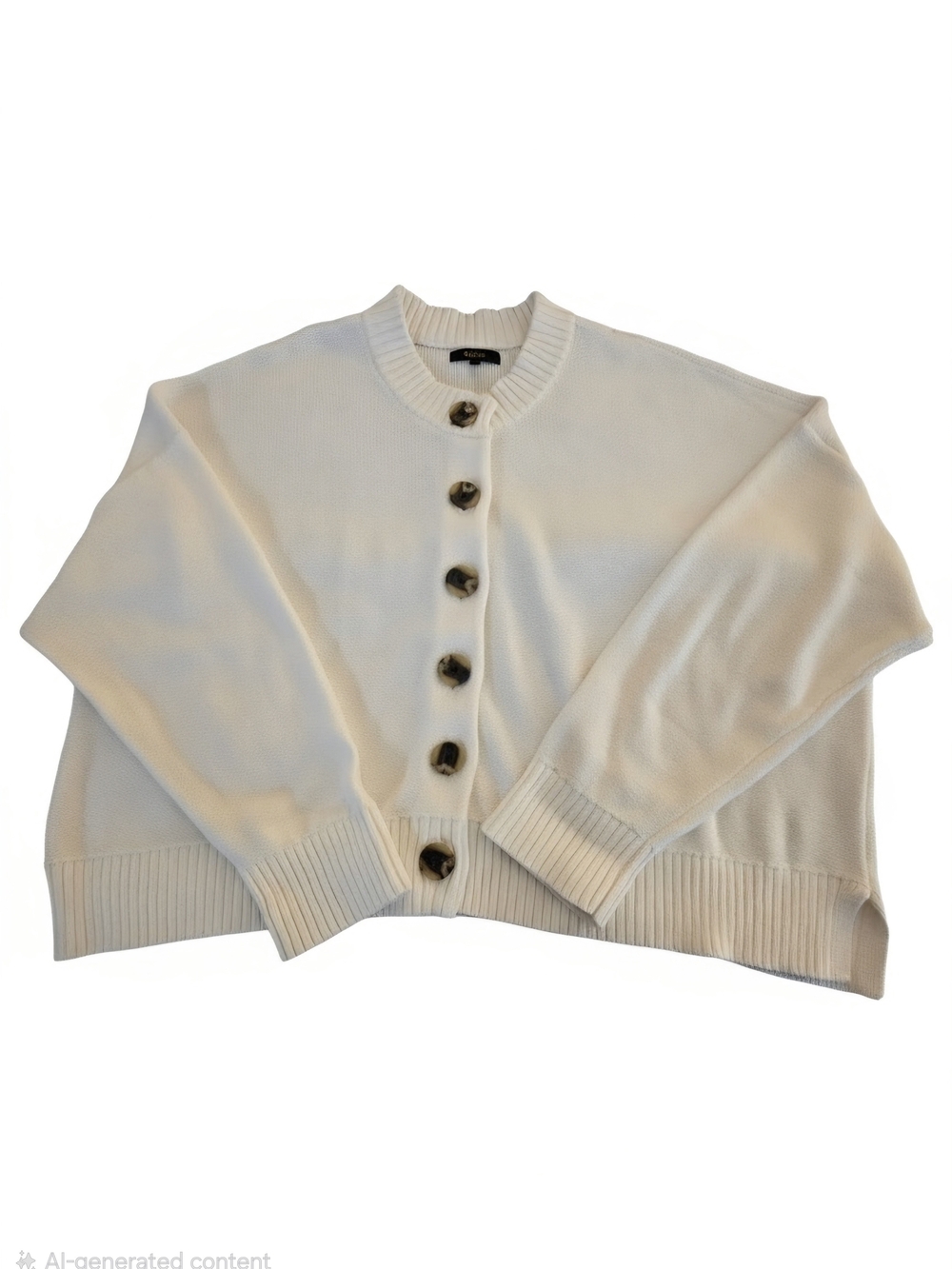 Quince Ivory Boxy Organic Cotton Cropped Cardigan XL